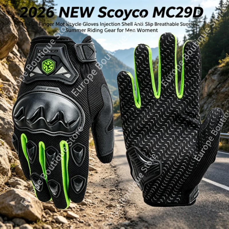 Motorcycle Gear Gloves - 2026 NEW Scoyco MC29 Full Finger