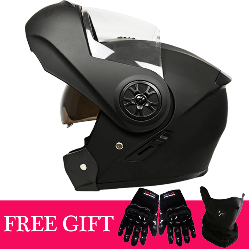 Motorcycle Gear Gloves - Flip Up Motorcycle Helmet with Removable