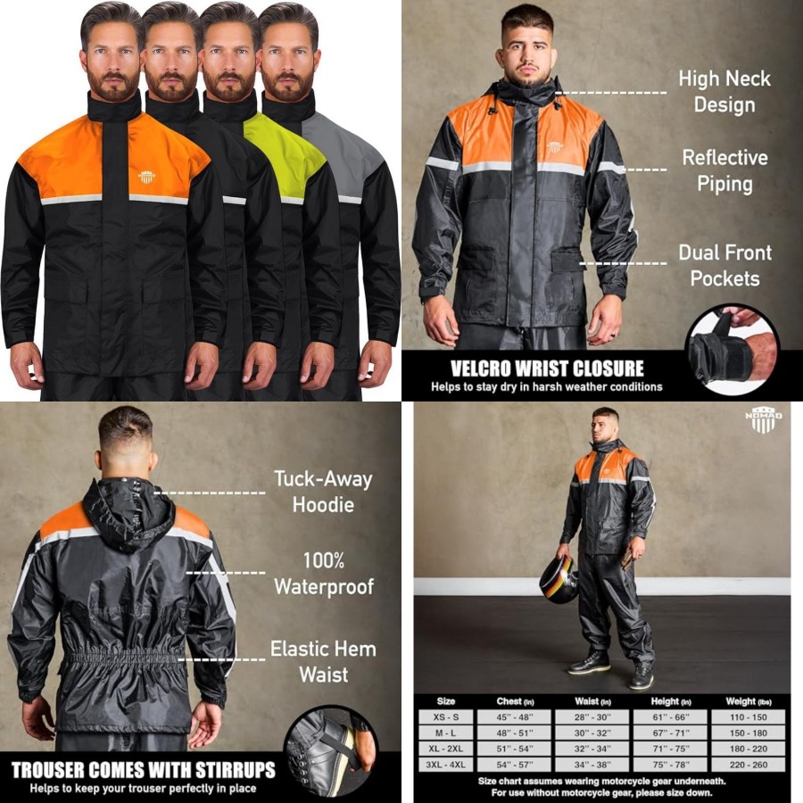 Waterproof Motorcycle Rain Sui – обзор и цена Motorcycle Gear Hoodie