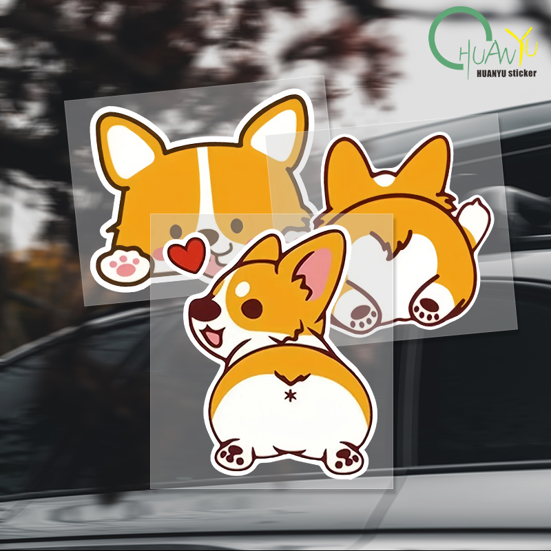 Car Cartoon Car Sticker Corgi  – обзор и цена Motorcycle Gear Auto