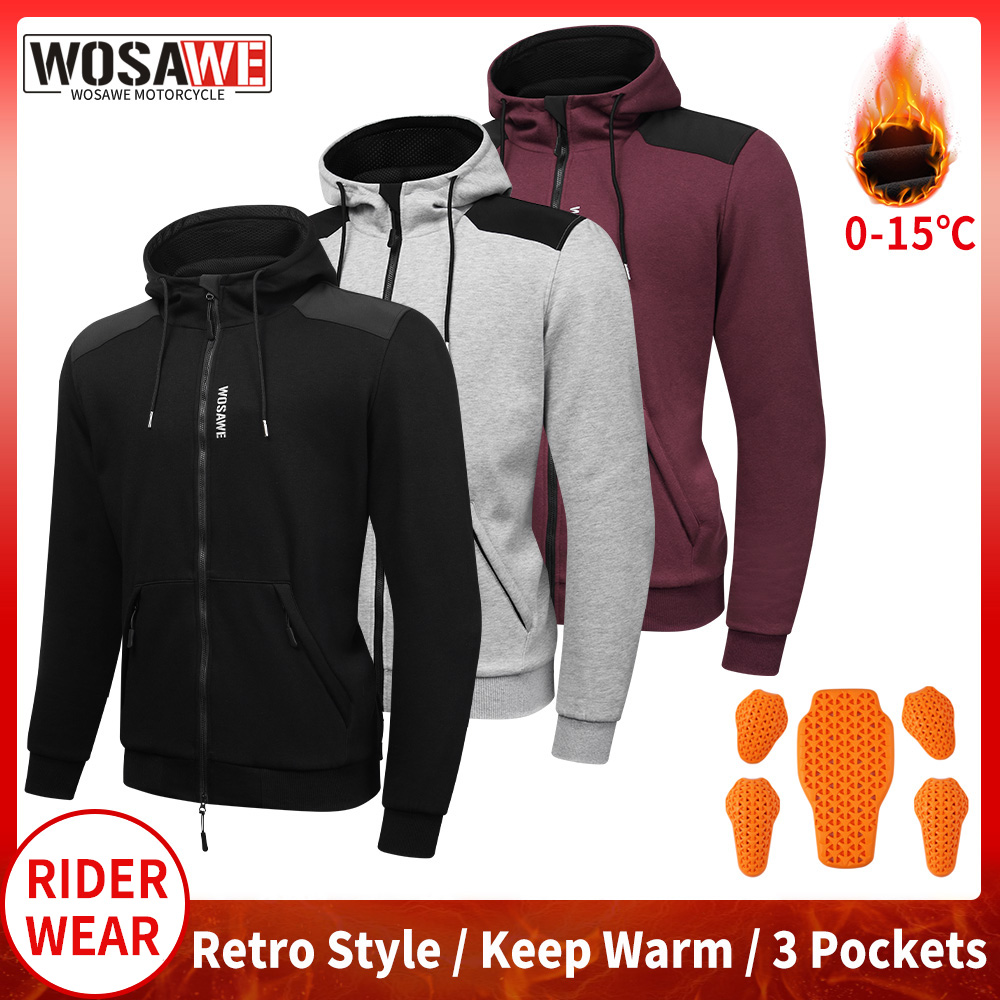 WOSAWE Motorcycle Hoodie Jacke – обзор и цена Motorcycle Gear Hoodie